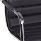 Sillón de oficina ergonómico con apoyabrazos de acero y piel sintética - Mantica viadurini