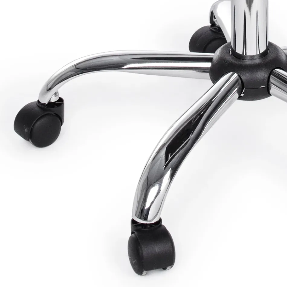 Sillón de oficina ergonómico con apoyabrazos de acero y piel sintética - Mantica viadurini