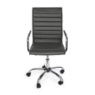 Sillón de oficina ergonómico con apoyabrazos de acero y piel sintética - Mantica viadurini