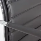 Sillón de oficina ergonómico con apoyabrazos de acero y piel sintética - Mantica viadurini