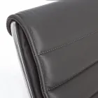 Sillón de oficina ergonómico con apoyabrazos de acero y piel sintética - Mantica viadurini