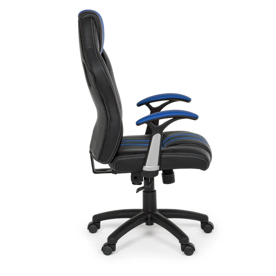 Sillón de oficina giratorio reclinable en ecopiel y nailon 2 colores - Saronno viadurini