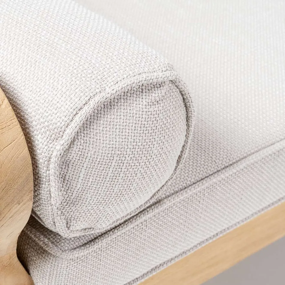 Sillón esquinero de exterior de teca natural y cojines - Circe viadurini