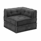 Sillón Chaise Longue de esquina en algodón gris, verde o azul - Fibra viadurini