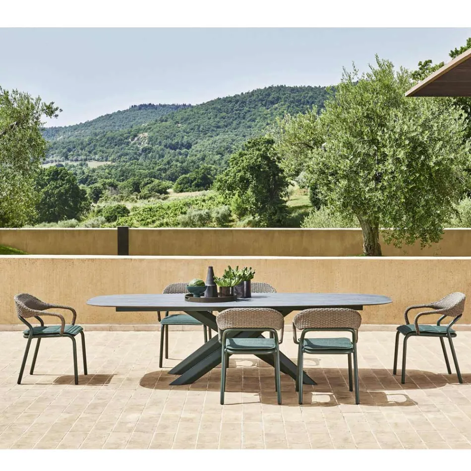 Sillón de exterior con cojín de asiento Made in Italy - Noss by Varaschin viadurini