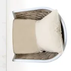 Sillón de exterior en aluminio y tejido Olefil tejido a mano - Reda viadurini