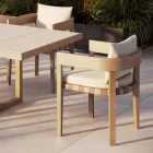 Sillón de exterior en tejido y estructura de madera fabricado en Italia - Briga viadurini