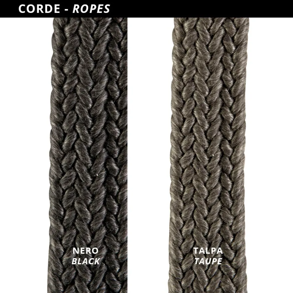 Sillón de jardín en acero y cuerda Made in Italy 2 piezas - Bronn viadurini