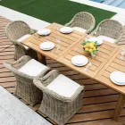 Sillón de Jardín de Madera y Fibra Kubu Gris - Lido viadurini