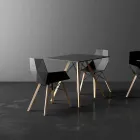 Sillón de salón de diseño de polipropileno y madera - Faz Wood by Vondom viadurini