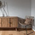 Sillón de salón en ratán Kubù y estructura de hierro - Slide viadurini