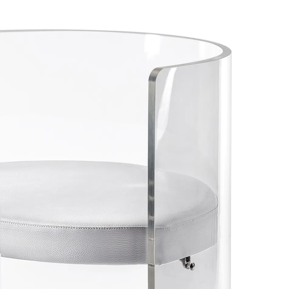 Elegante sillón de plexiglás transparente fabricado en Italia - Rachele viadurini