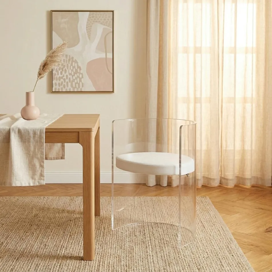 Elegante sillón de plexiglás transparente fabricado en Italia - Rachele viadurini