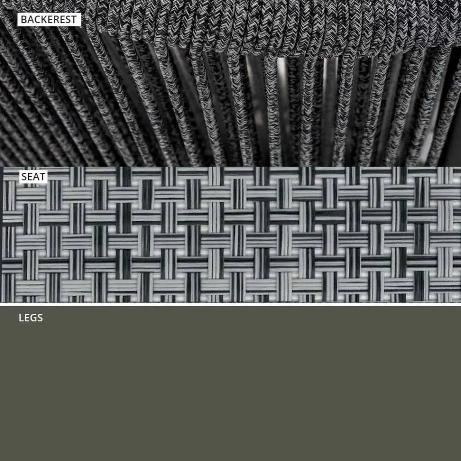 Sillón de jardín apilable de aluminio y tela - Smart By Varaschin viadurini