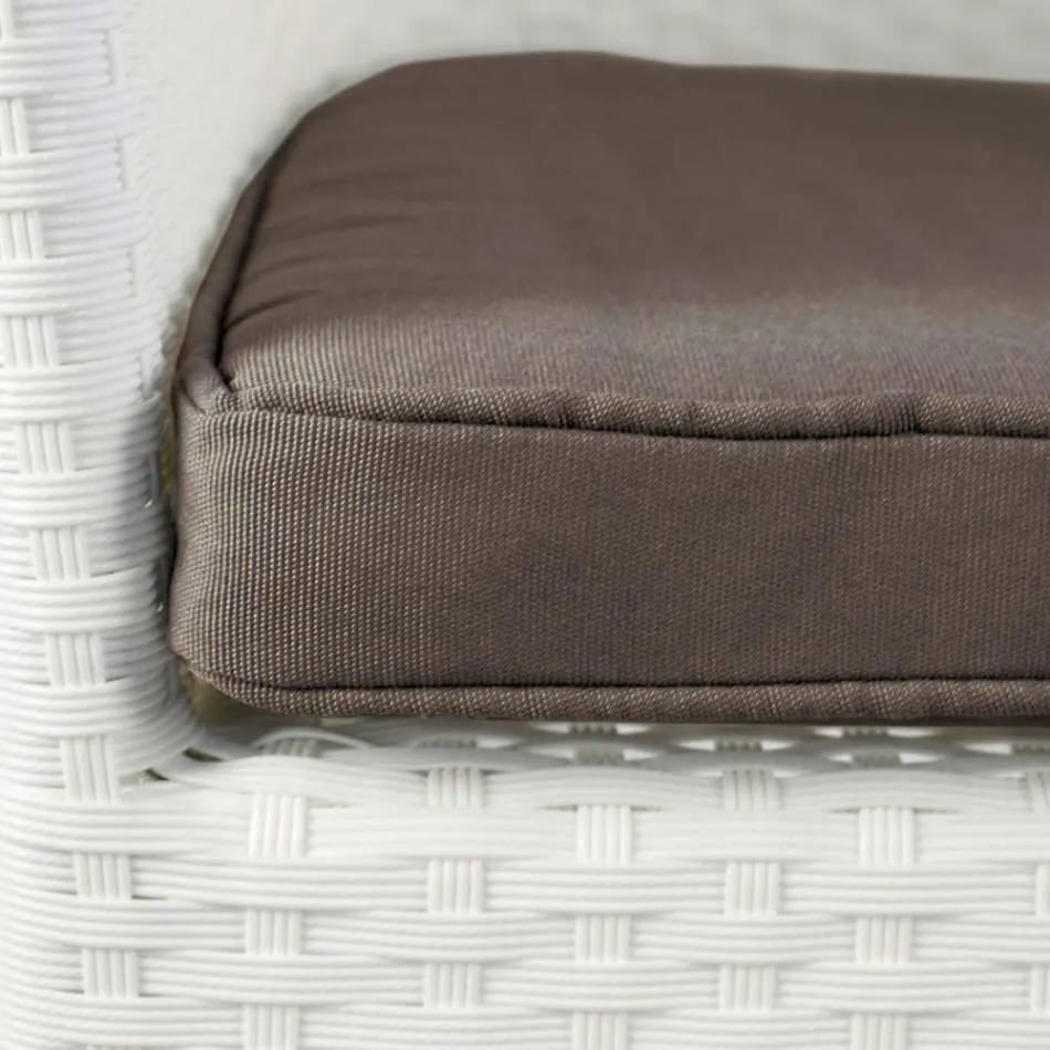 Silla apilable de aluminio revestida de mimbre blanco - Bruma viadurini