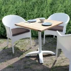 Silla apilable de aluminio revestida de mimbre blanco - Bruma viadurini