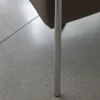 Sillón de metal y asiento de ecopiel Made in Italy - Menta viadurini