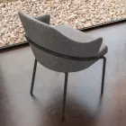 Sillón de metal y asiento de tejido reciclado Made in Italy - Sage viadurini