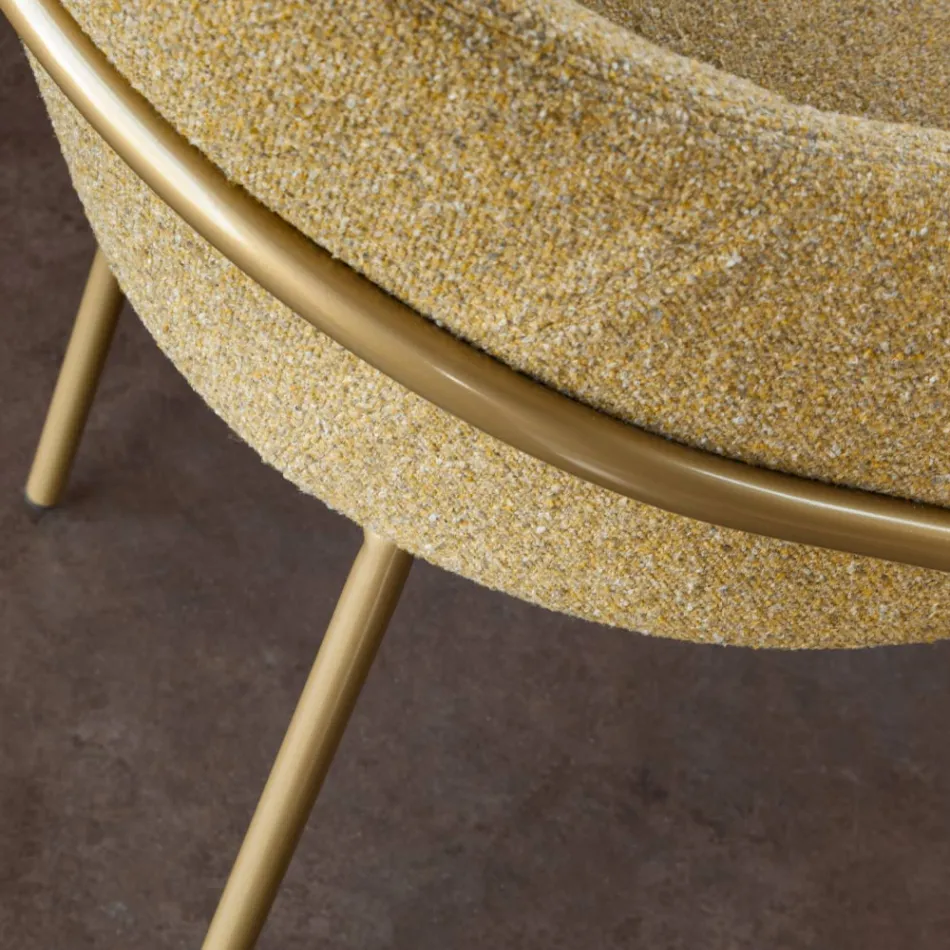 Sillón de metal y asiento de tejido reciclado Made in Italy - Sage viadurini