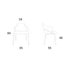 Sillón de metal y asiento de tejido reciclado Made in Italy - Sage viadurini