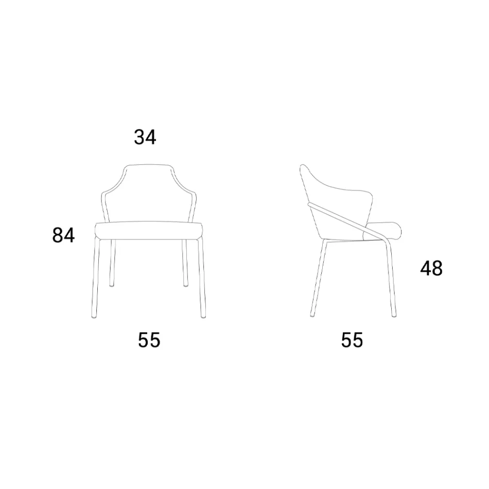 Sillón de metal y asiento de tejido reciclado Made in Italy - Sage viadurini