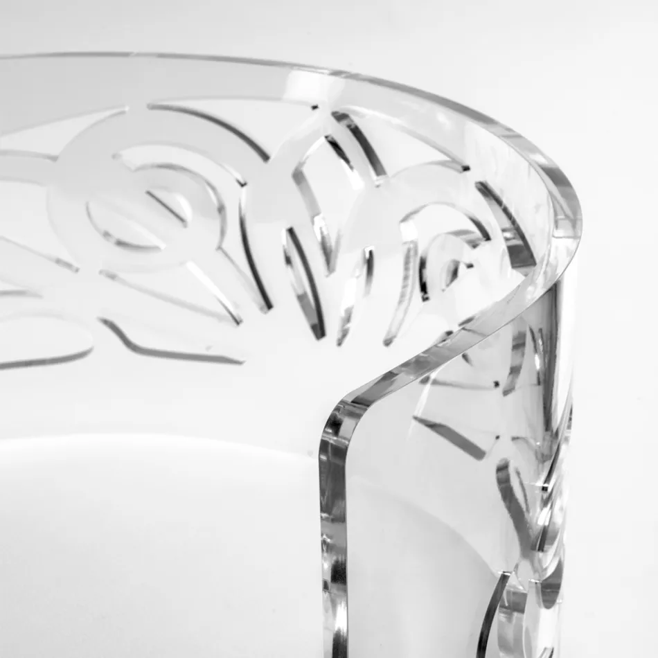 Sillón de plexiglás transparente con asiento acolchado, fabricado en Italia - Caelia viadurini