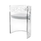 Sillón de plexiglás transparente con asiento tapizado, fabricado en Italia - Caelia viadurini