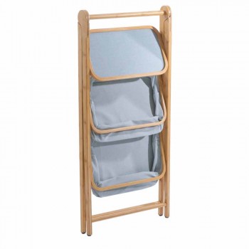 Accesorios de baño de diseño en tejido vercelli y bambú.