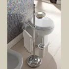 Toallero de suelo con jabonera vintage de latón y cerámica - Rouen viadurini