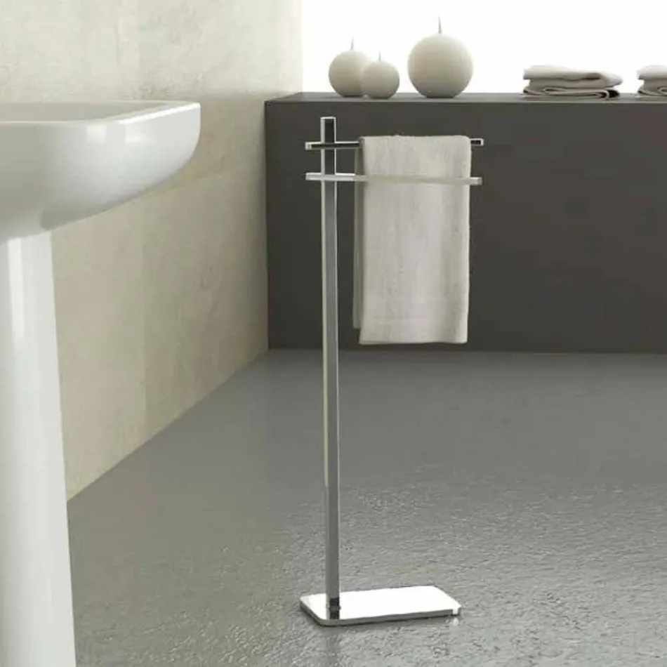 Toallero moderno con 2 brazos de hierro Made in Italy - Cali viadurini