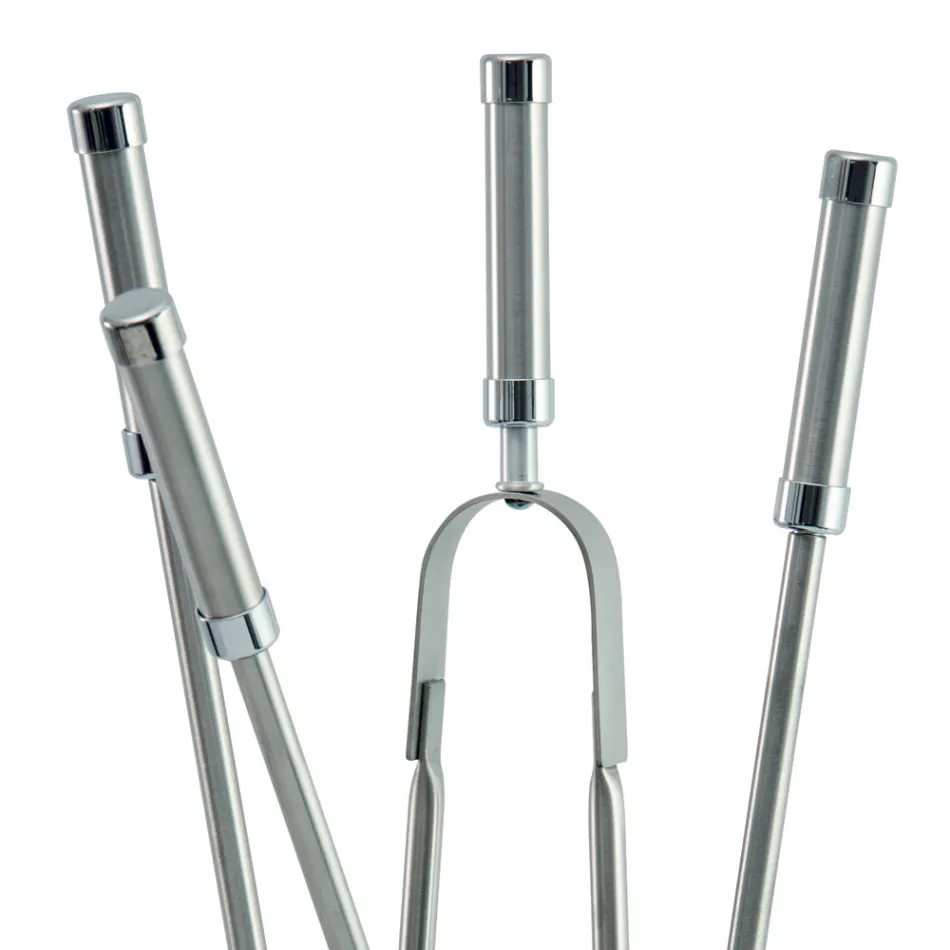 Portaherramientas con 4 accesorios en acero inoxidable y llama Made in Italy - Vita viadurini