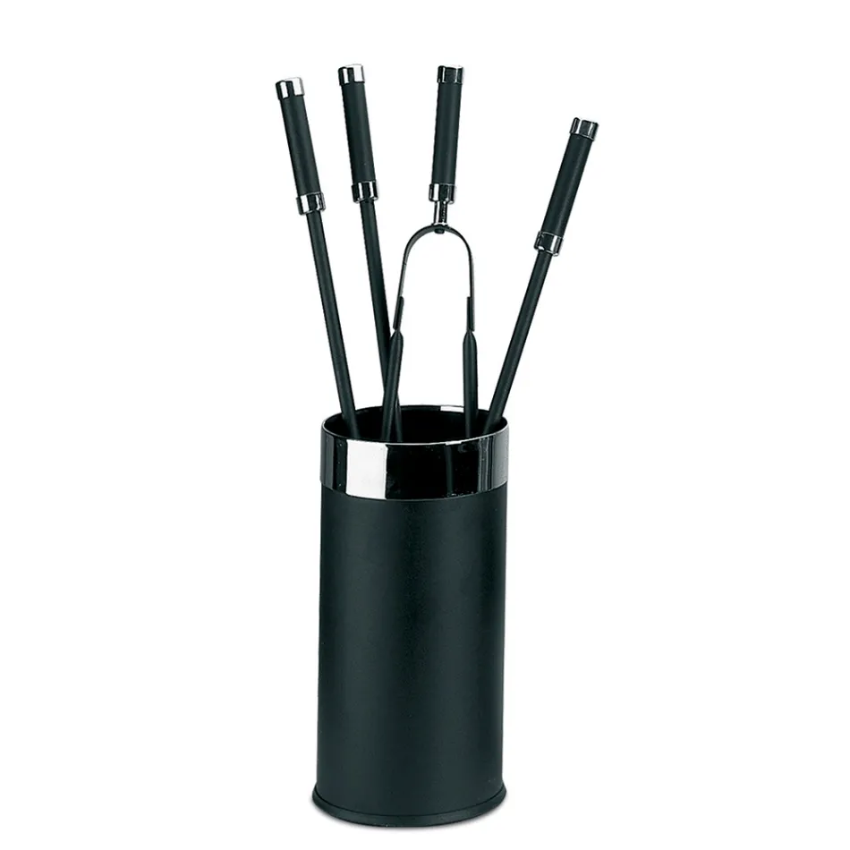Portaherramientas con 4 accesorios para chimenea incluidos Made in Italy - Serpiente viadurini
