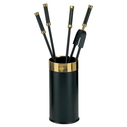 Portaherramientas con 4 accesorios para chimenea incluidos Made in Italy - Serpiente viadurini