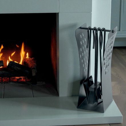 Portaherramientas de líneas modernas en metal y 4 herramientas made in Italy - Maiko viadurini