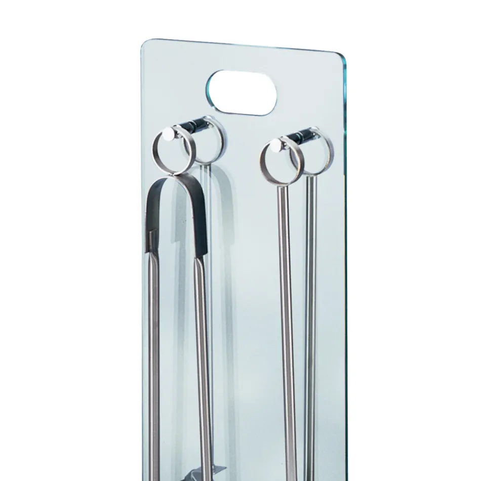 Portaherramientas de Cristal Templado con 4 Accesorios Made in Italy - Zebra viadurini