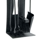 Portaherramientas para chimenea de metal con 4 accesorios Made in Italy - Kebab viadurini