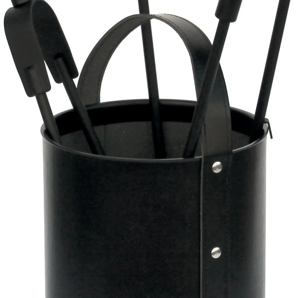 Portaherramientas Redondo de Piel Sintética con Asa y 4 Accesorios Made in Italy - Paloma viadurini