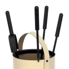 Portaherramientas Redondo de Piel Sintética con Asa y 4 Accesorios Made in Italy - Paloma viadurini