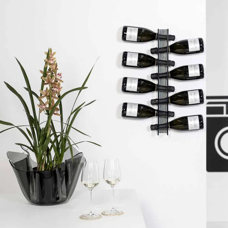 Lámpara de pared para bebé pequeña ahumada L6xH60xP11cm, diseño moderno viadurini