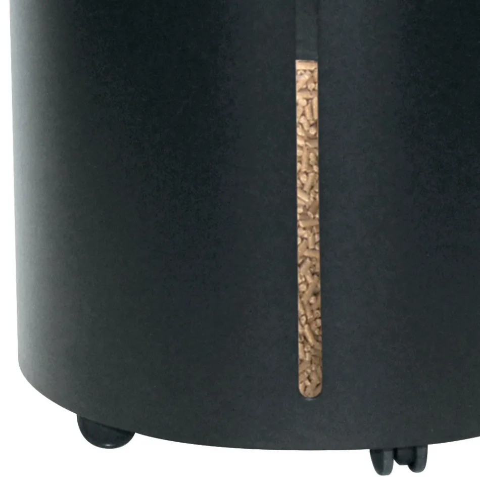 Porta pellets con ruedas y tapa de metal Made in Italy - Cigüeña viadurini