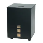 Porta pellets cuadrado de acero pintado de negro y ruedas Made in Italy - Parrot viadurini