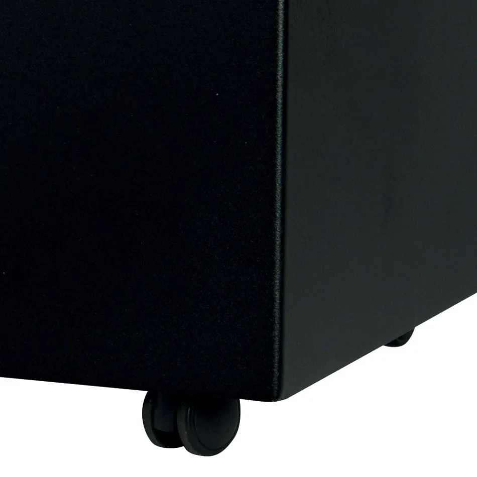 Porta pellets de metal rectangular con 4 ruedas Made in Italy - Aquila viadurini