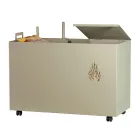 Porta pellets de metal rectangular con 4 ruedas Made in Italy - Aquila viadurini