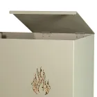 Porta pellets de metal rectangular con 4 ruedas Made in Italy - Aquila viadurini