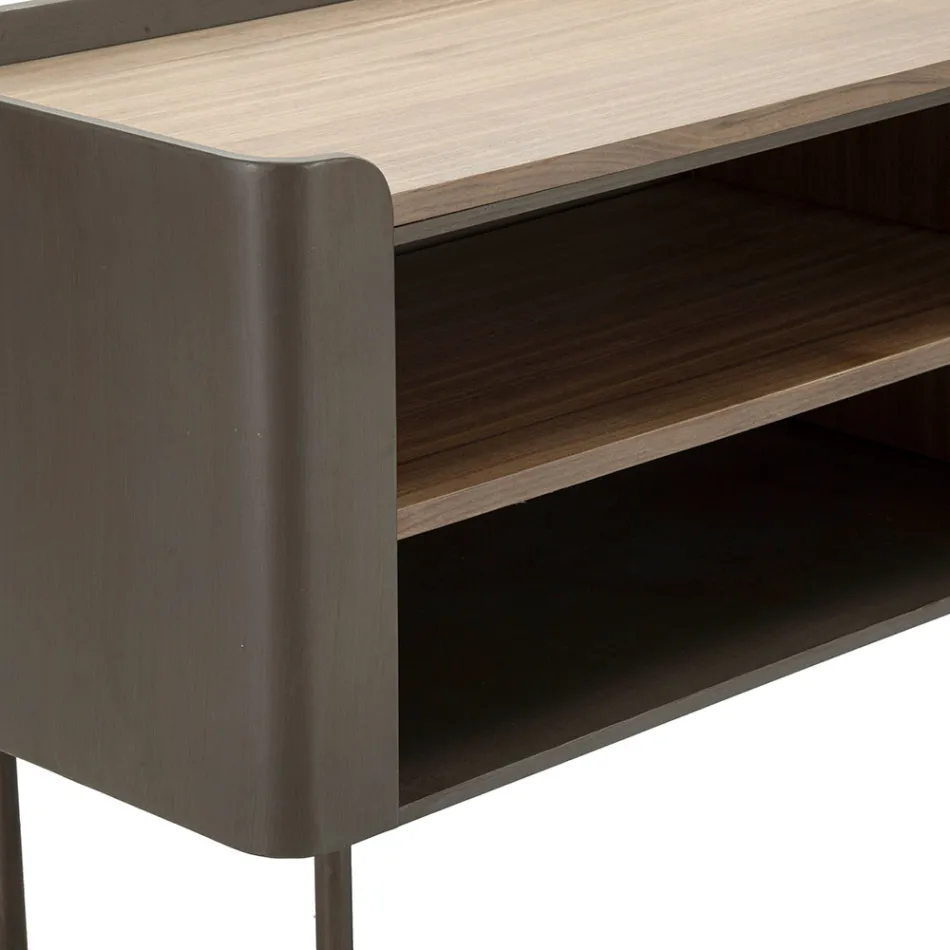 Mueble TV de salón en madera de abeto y hierro gris con 2 puertas - Cooper viadurini