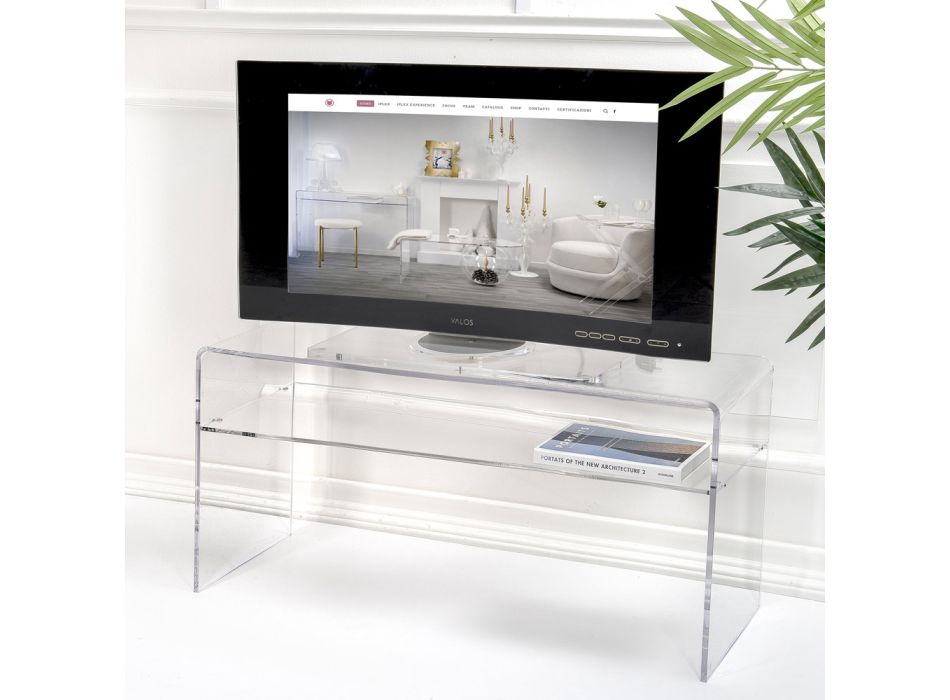 Mueble de TV para sala de estar en plexiglás transparente Made in Italy - Giuliette viadurini