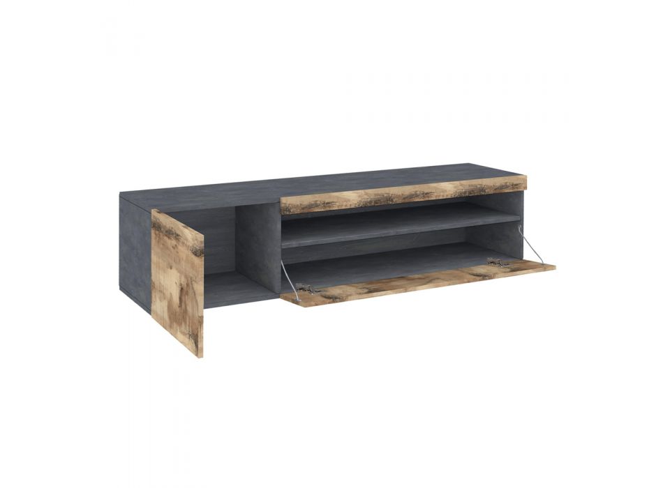 Mueble de TV de madera con compartimento abierto para sala de estar de diseño italiano - Suzana viadurini