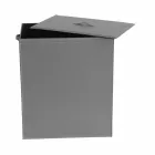 Cesto para la ropa de cuero con una base de diseño rectangular Peter viadurini