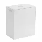 Cesto para la ropa de cuero con una base de diseño rectangular Peter viadurini