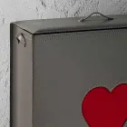 Cesto de ropa de cuero contemporáneo hecho en Italia Adele, inserción de corazón viadurini